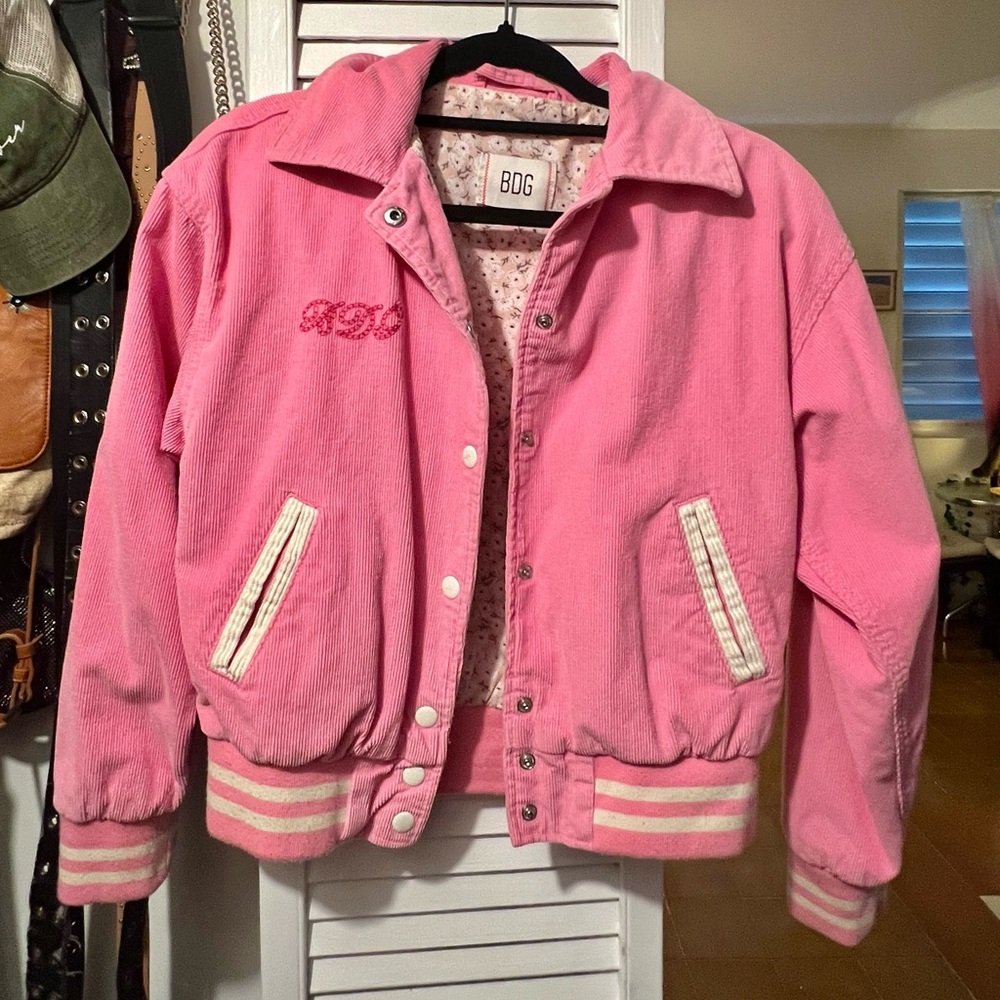 BDG Pink Varsity Jacket